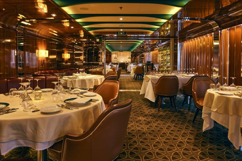 The Hokusai Fine Dining specialty restaurant on Mitsui Ocean Fuji. 